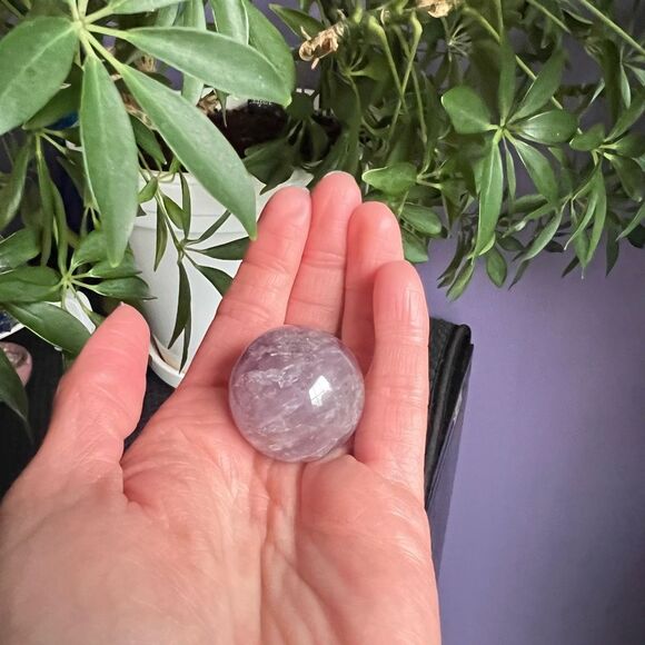 Amethyst Crystal Marble Sphere Meditation Stone (#7) - Picture 2 of 9